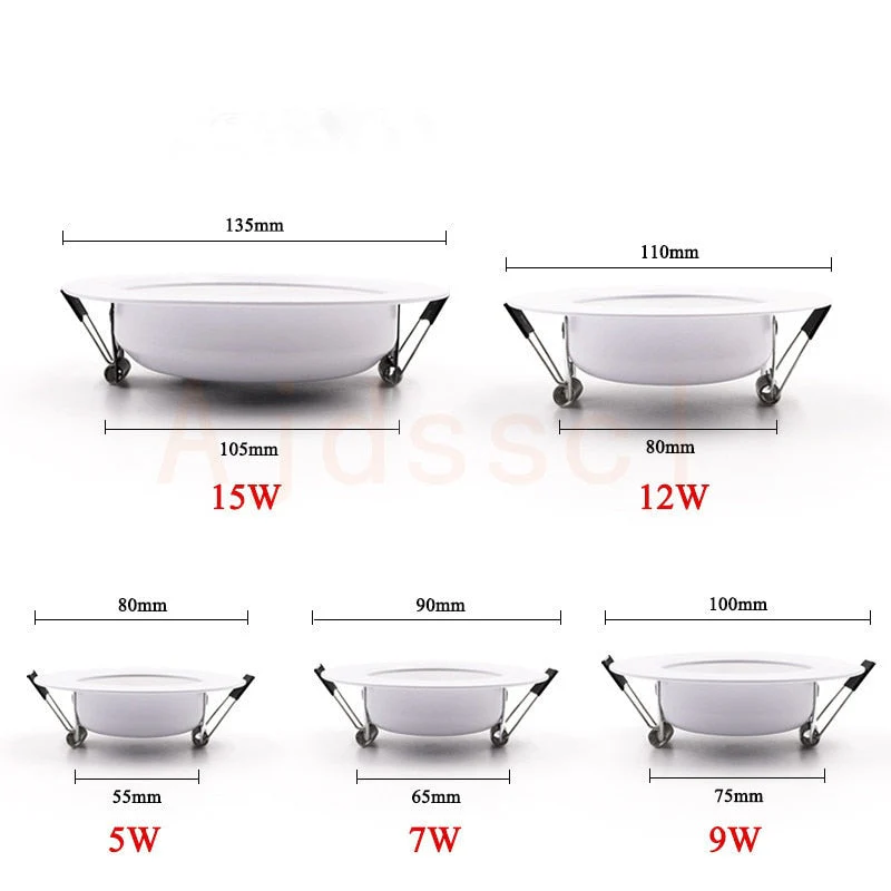 HULIANFU LED Downlight 5W 7W 9W 12W 15W 18W Recessed Round LED Ceiling Lamp AC 220V 230V 240V Indoor Lighting Warm White Cold White - Deanwangkt