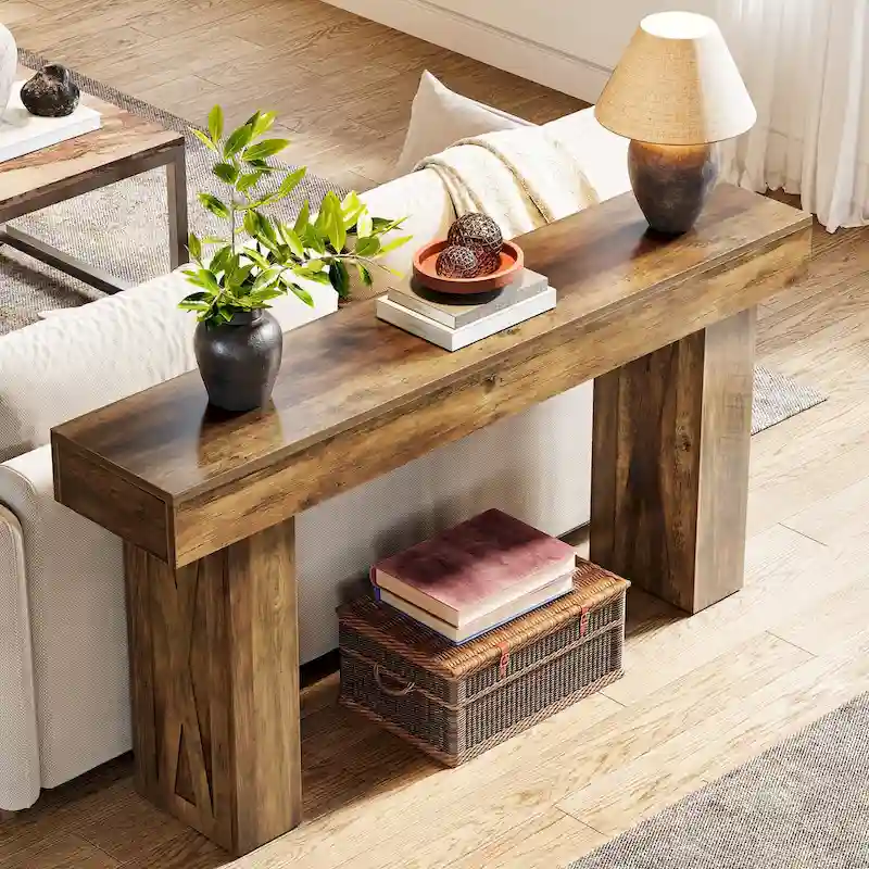 63 Inch Long Console Table Farmhouse Sofa Table
