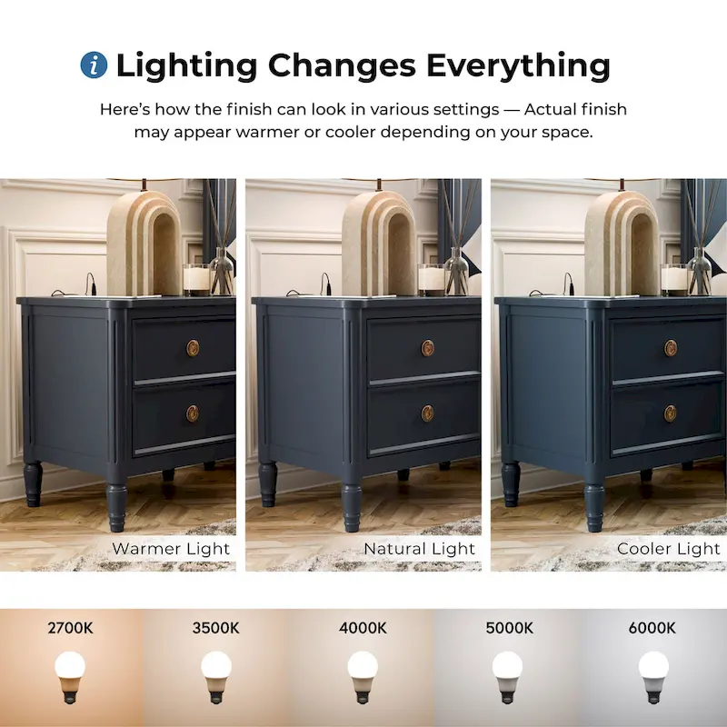 Furniture of America Arlena Modern Solid Wood Nightstand with USB Ports