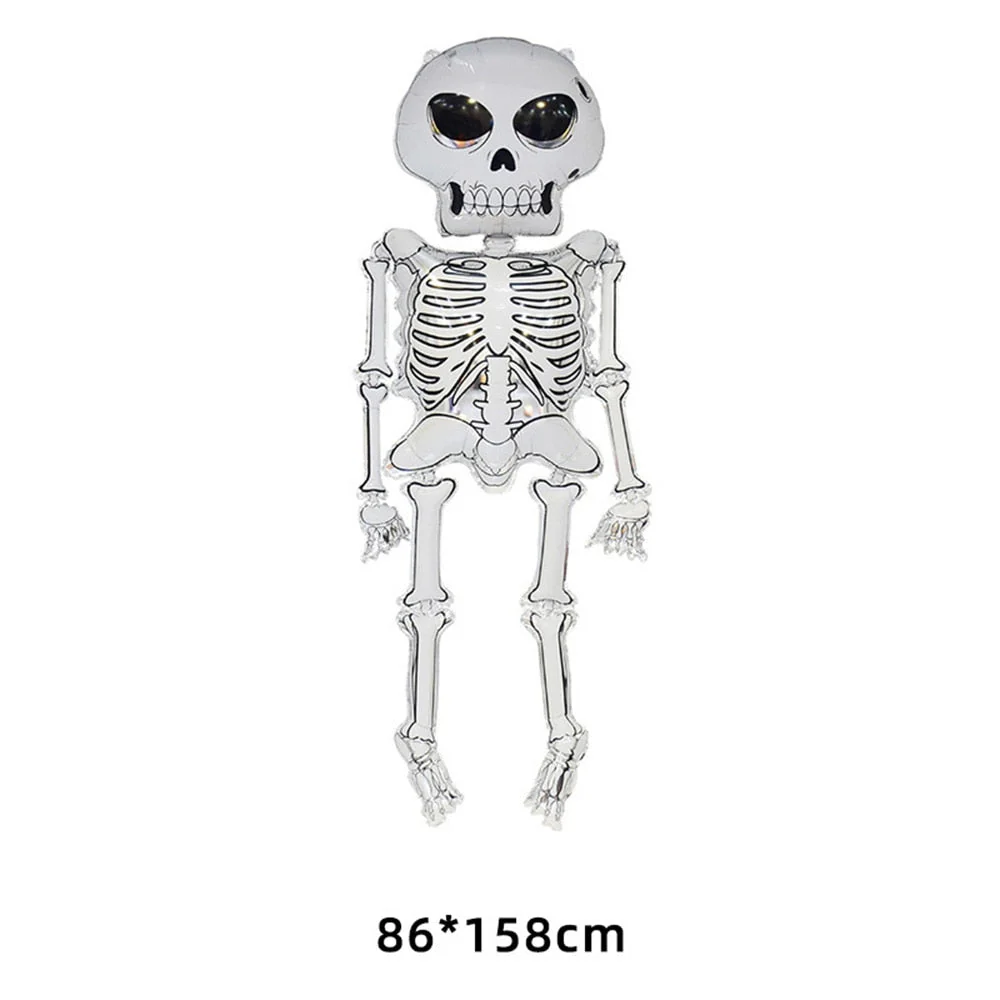HULIANFU Large 86x165cm Skeleton Man Balloons Halloween Decorations Globos Scary Halloween Skull Ballons Halloween Party Home Decorations - Deanwangkt