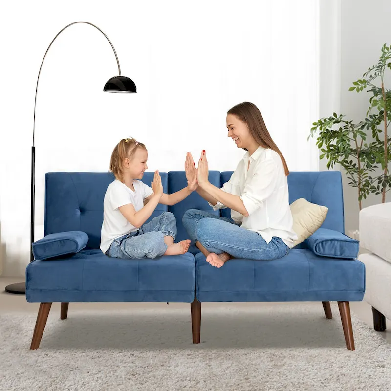 Futzca 60 Small Loveseat, 3 in 1 Cute Convertible Sofa Bed