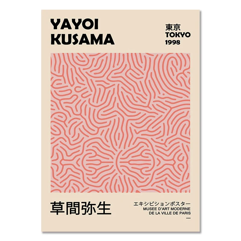 HULIANFU   Yayoi Kusama Exhibition Posters and Prints Gallery Wall Art Picture Museum Modern Canvas Painting Nordic Living Room Decoration - Deanwangkt
