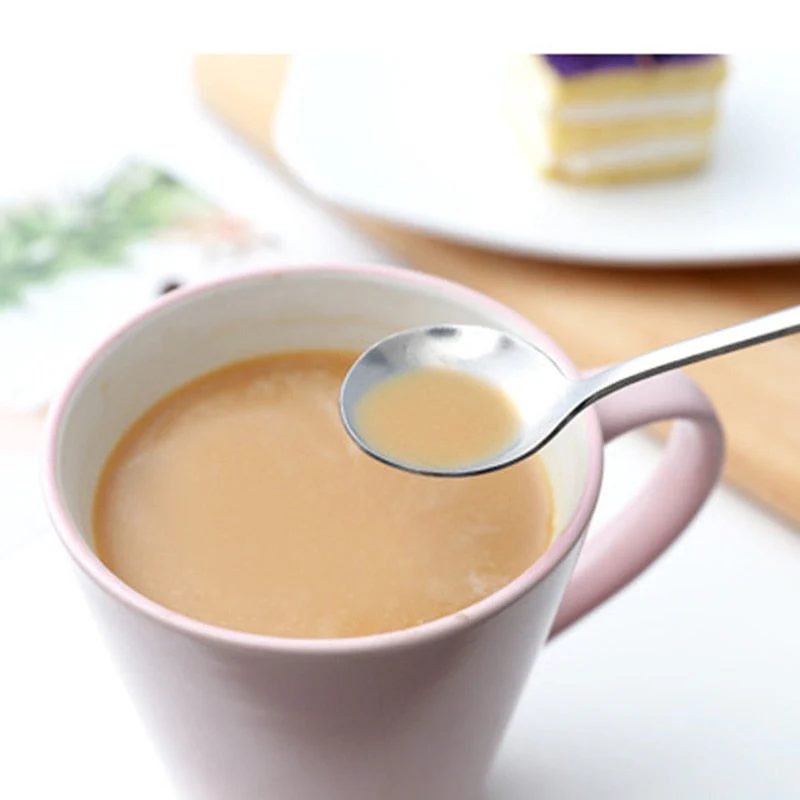 HULIANFU Tea Coffee Soup Spoon For Eating Mixing Stirring Long Handle Teaspoon Ice Cream Honey Spoon Cocktail Spoons Kitchen Cutlery - Deanwangkt