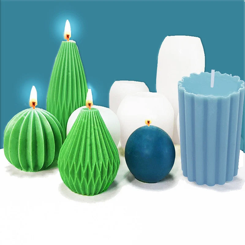 HULIANFU Silicone Candle Making Mold Geometric 3D Shape Resin Epoxy Chocolate Cake Handmade DIY Craft Mould Form for Candles - Deanwangkt