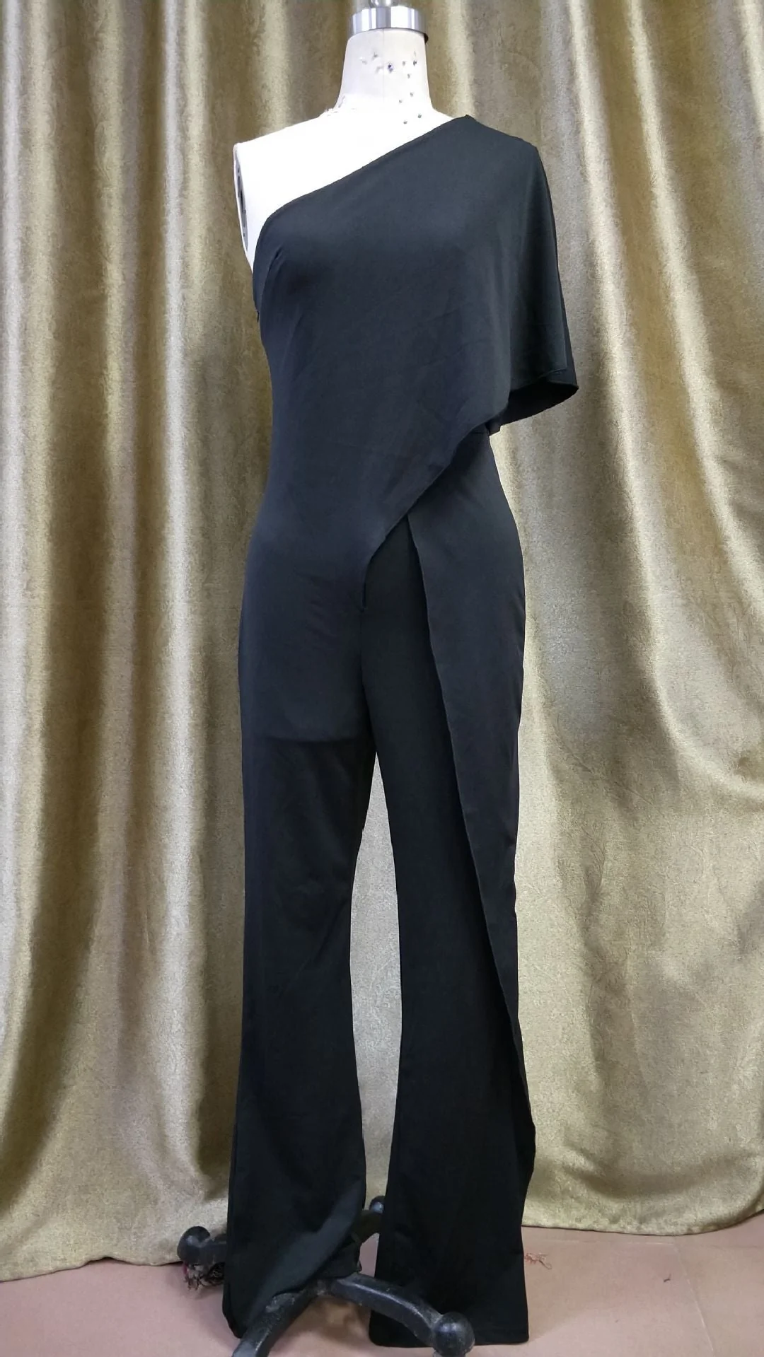 Hulianfu Sexy Ruffles Asymmetrical Solid Casual Overalls Holiday Rompers Women Long Jumpsuits Summer Playsuits Plus Size 5XL - Deanwangkt