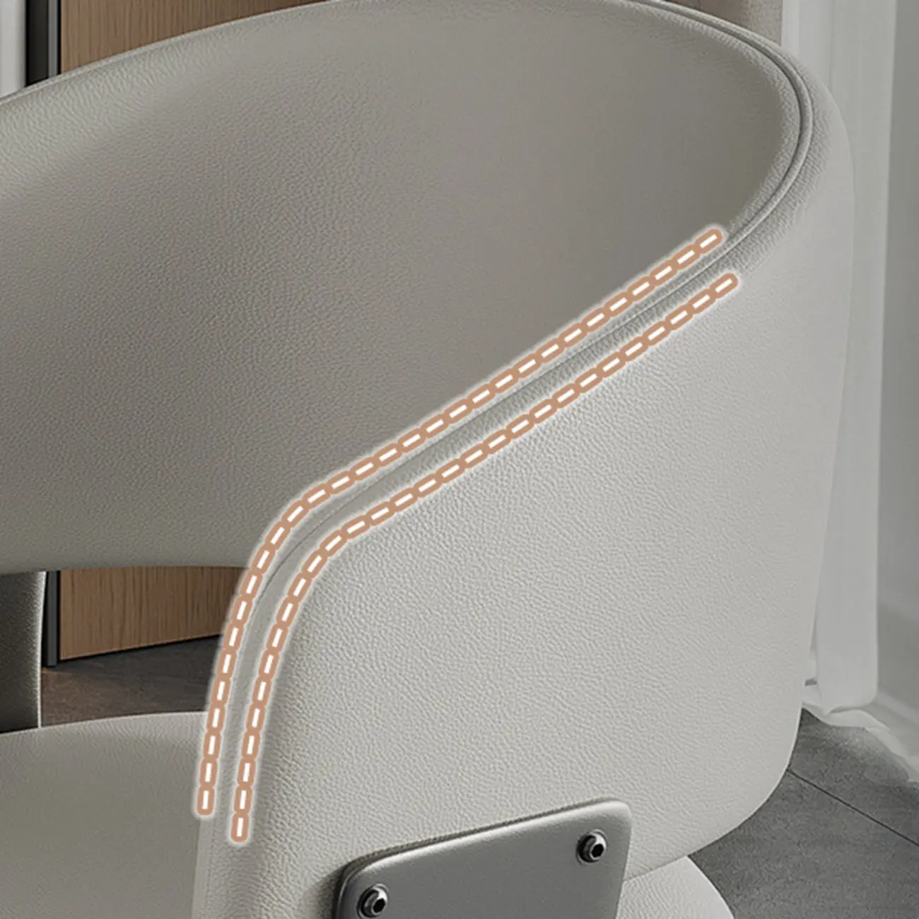 Modern Glam Leather Upholstered Dining Chair