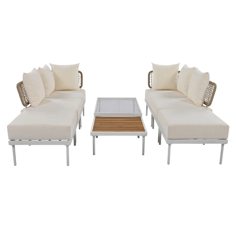 8-Piece Patio Sectional Sofa Set with Coffee Table