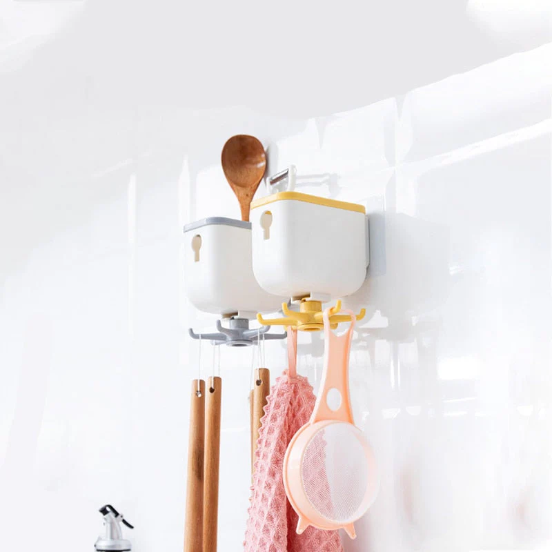 HULIANFU Kitchen Hook Multi-Purpose Hooks 360 Degrees Rotated Rotatable Rack For Organizer and Storage Spoon Hanger Accessories - Deanwangkt