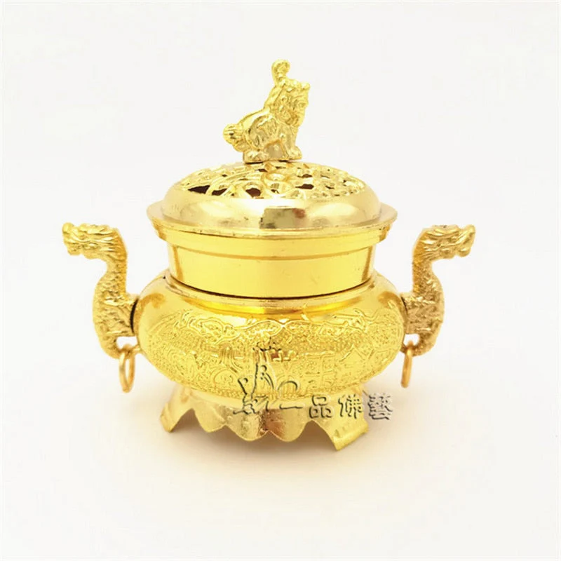 HULIANFU Retro Lotus Incense Burners Dragon Incense Holder Incense Burner Mini Sandalwood Censer Home Office Decor Decoration Craft - Deanwangkt