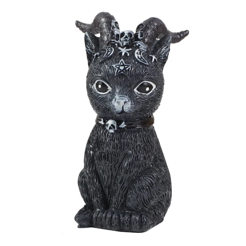 HULIANFU Resin Figure Wizard Figurines Black Magic Cat Ornaments Table Art Original Gifts Cute Miniatures Modern Room Decoration - Deanwangkt