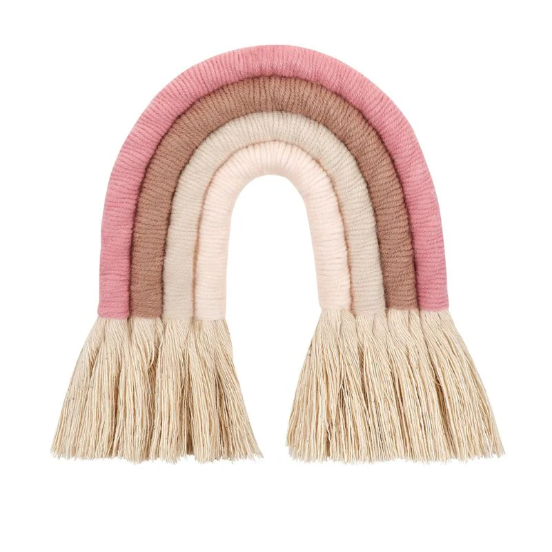 HULIANFU Macrame Rainbow Wall Hanging Decorative Colored for Boho Home Decor, Party Supplies, Baby Shower, Nursey Dorm Room - Deanwangkt