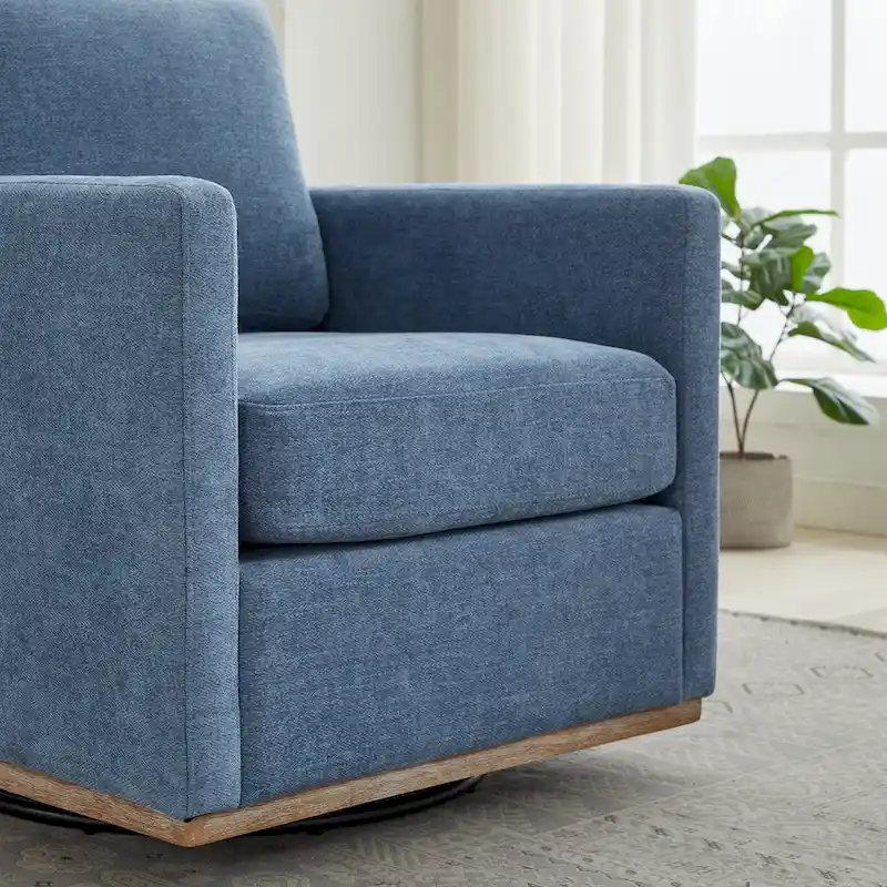 Square Upholstered Swivel Accent Chair