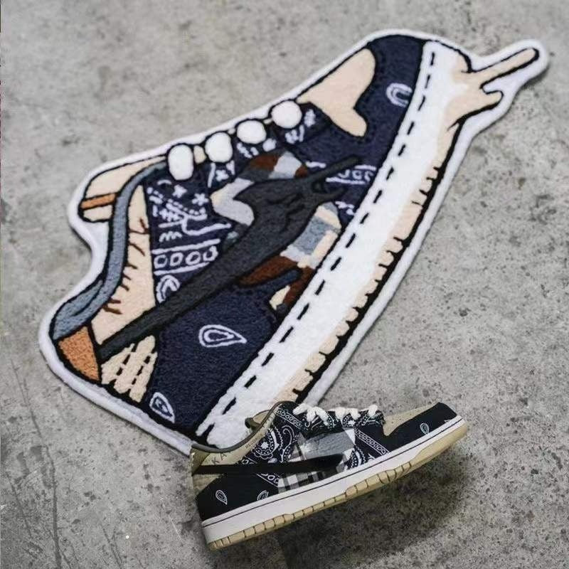 HULIANFU Sneaker Carpet Popular Fashion Rugs Living Room Decoration Bedroom Parlor Children Room Area Rug Mat Soft Flannel Rug and Carpet - Deanwangkt