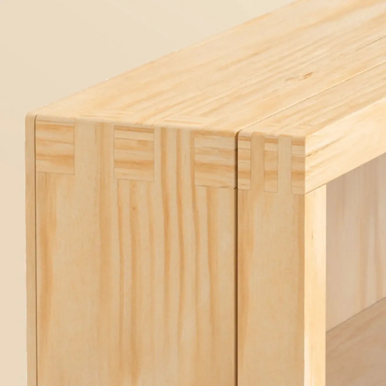 Modern Wooden Natural Open Back Cube Bookcase