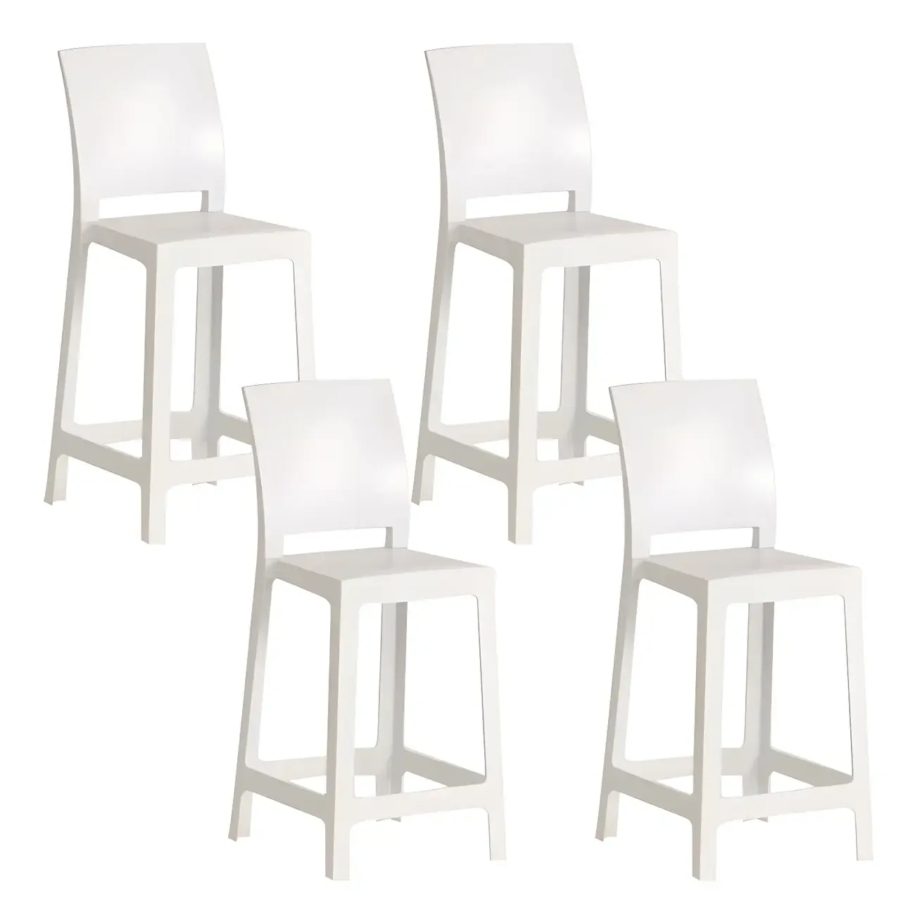 Modern Acrylic Smooth Elegant Circular Backrest Bar Stool