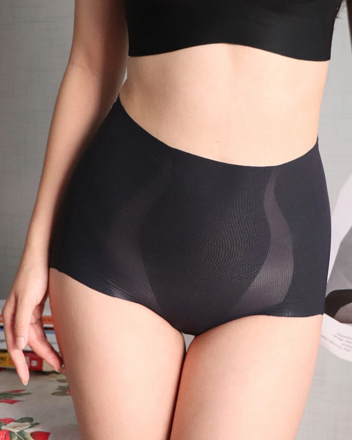 2-pack seamless high-waist butt-lifting tummy-control light shapewear panties with mulberry silk blend crotch, women's briefs