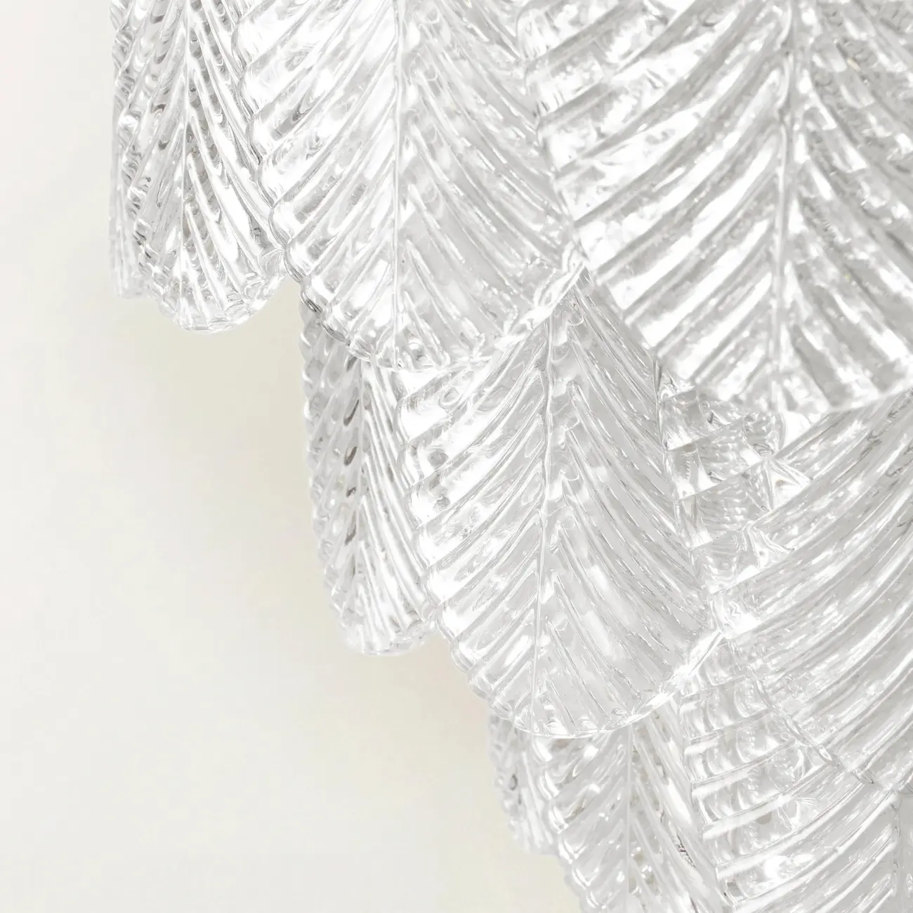 Elegant Leaf-Shaped Glass Crystal Chandelier