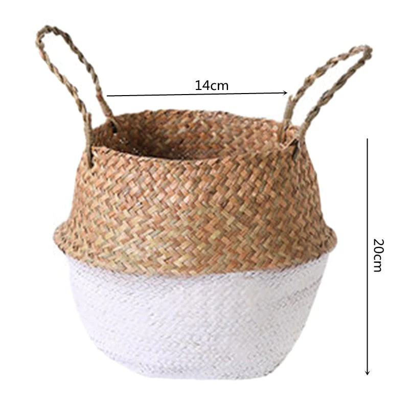 HULIANFU Straw Weaving Flower Plant Basket Grass Planter Basket Indoor Outdoor Flower Pots Cover Plant Containers for Plantable Plants FU - Deanwangkt