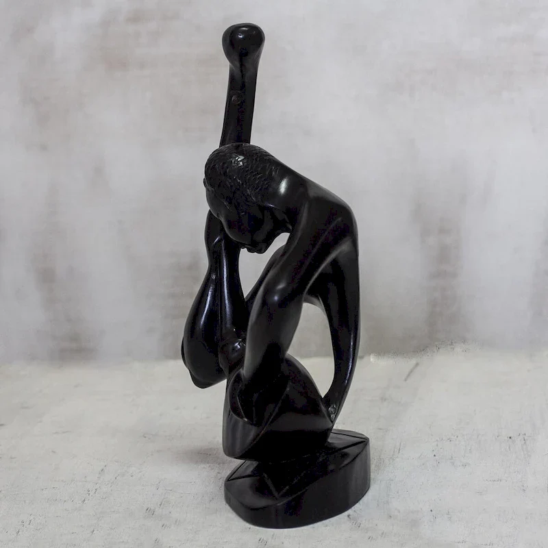 Novica Handmade Guitar Player Wood Sculpture