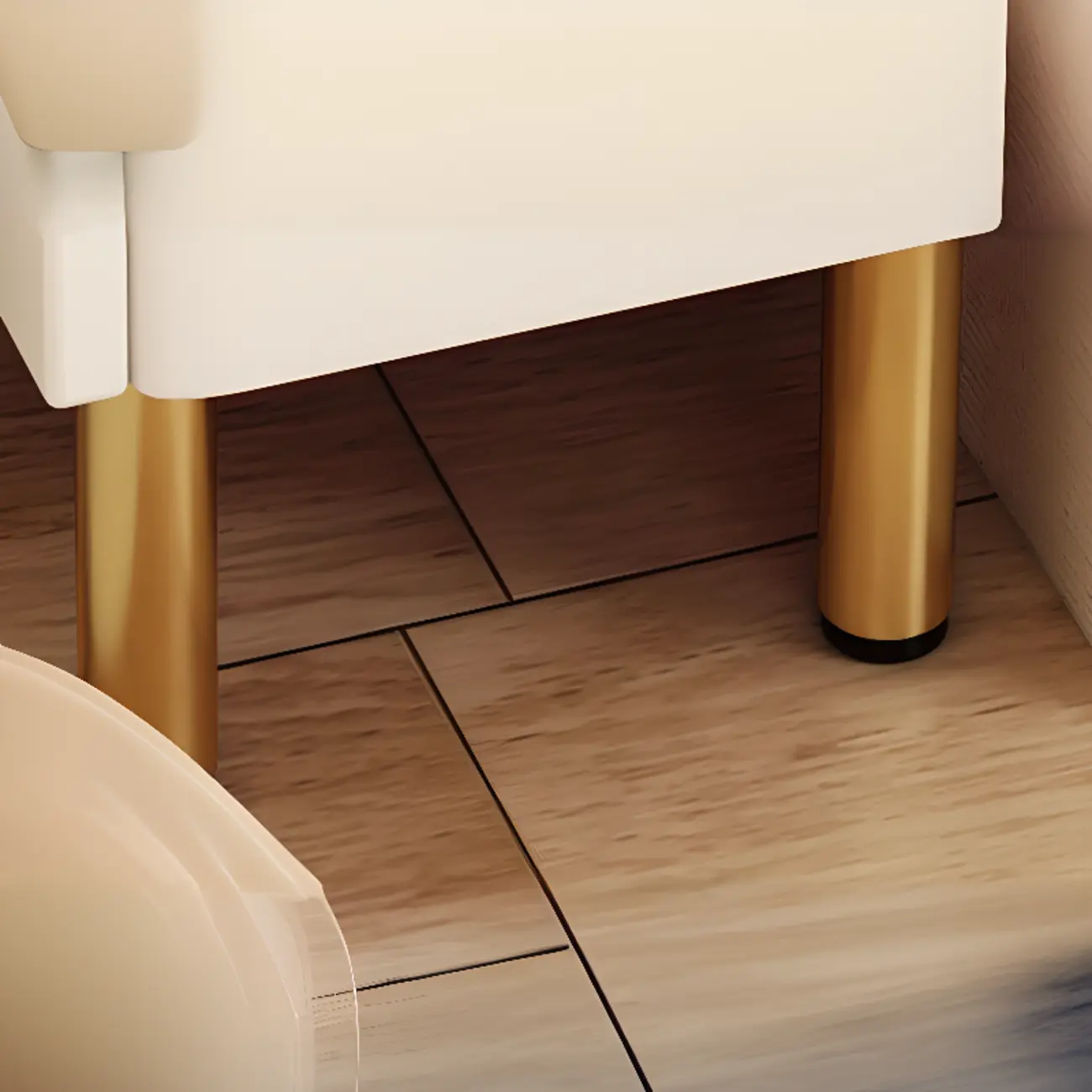 Trendy Narrow Stone Countertop 2 Tiers Drawer Nightstand