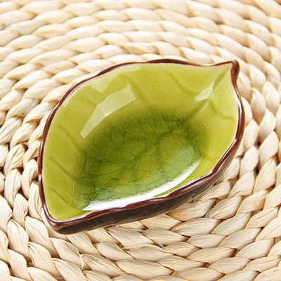 HULIANFU Japanese Leaf Ceramic Sauce Dish Kitchen Seasoning Plate Ice Cracked Glaze Sauce Small Dishes Fish Shaped Bowl For Kitchen - Deanwangkt