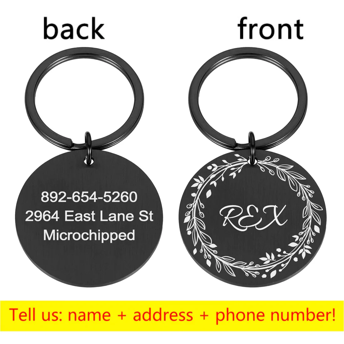 HULIANFU Personalized Dog Cat Pet ID Tags  Engraved Cat Puppy  Pet ID Name Number Address Collar Tag Pendant Pet Accessories - Deanwangkt