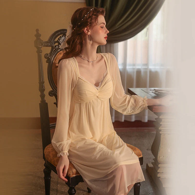 hulianfu Mesh Cloth Suspender Nightdress Long Sweet Pajamas Princess Sleepwear Sexy Ladies Chest Cushion Halter Women Home Service - Deanwangkt