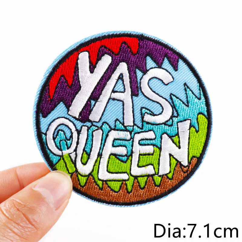 HULIANFU Van Gogh Embroidered Patches on Clothes DIY Cartoon Wave Applique Clothing Thermoadhesive Patches for Clothing DIY - Deanwangkt