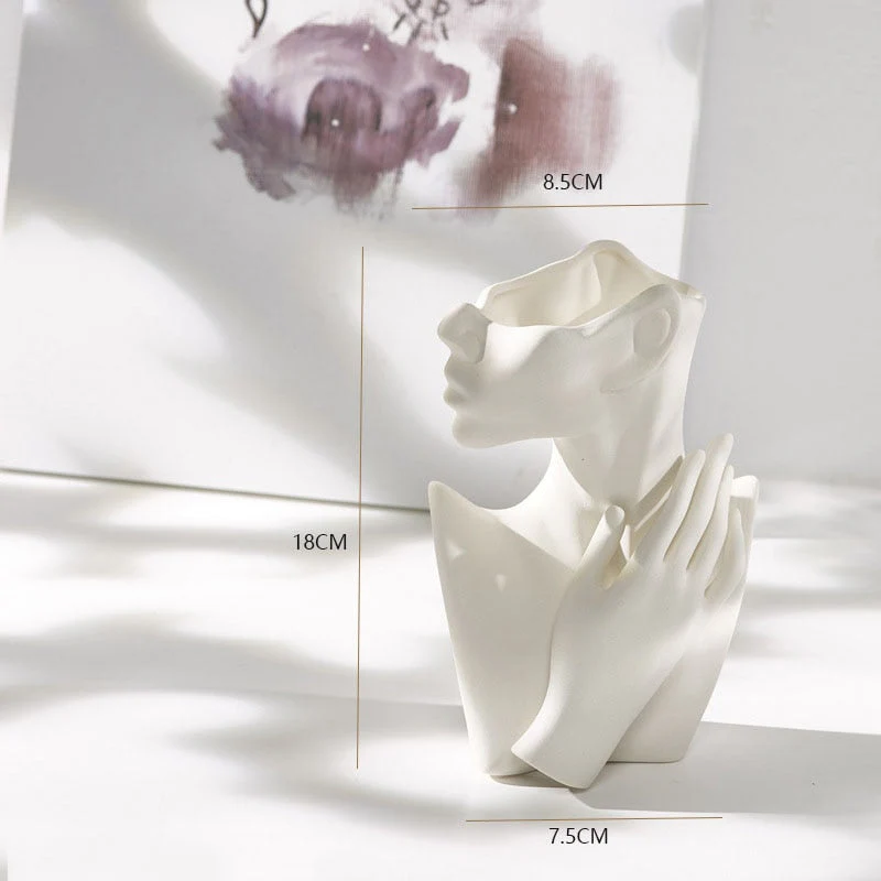 HULIANFU Vase Home Decor Room Decoration Ceramic Vases Desktop Art Sculpture Flower Arrangement Wedding Decoration Flower Pot Furnishings - Deanwangkt