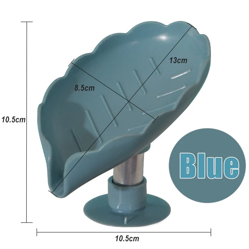 HULIANFU Leaf Shape Soap Box Drain Soap Holder Bathroom Accessories Suction Cup Soap Dish Tray Soap Dish for Bathroom Soap Container - Deanwangkt
