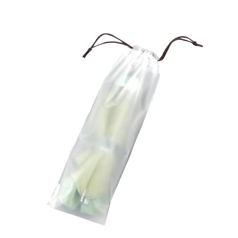 HULIANFU Matte Translucent Plastic Bag Umbrella Storage Bag Reusable Portable Umbrella Drawstring Storage Cover Home Storage Organizer - Deanwangkt
