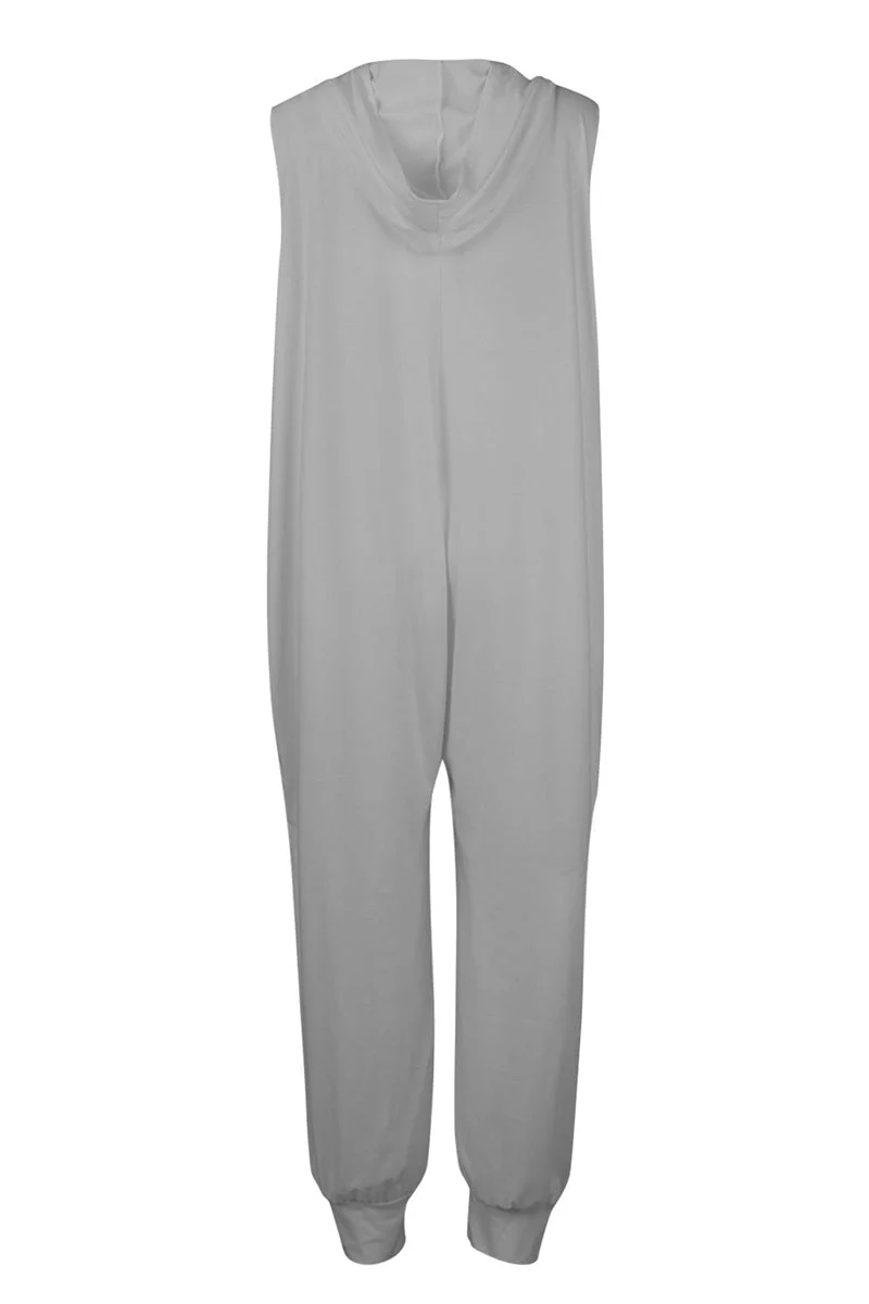 hulianfu Casual Solid Buckle Hooded Collar Loose Jumpsuits(10 Colors) - Deanwangkt