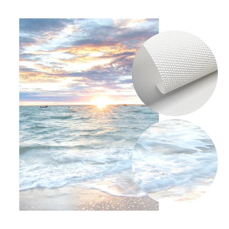 HULIANFU Sunrise Coastal Decorative Canvas Poster Blue Sea Landscape Picture Waves Canvas Painting Print Beach Wall Art Picture Home Deco - Deanwangkt