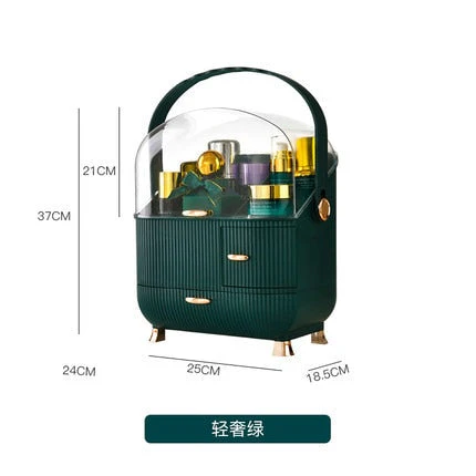 HULIANFU Large Capacity Makeup Organizer Cosmetic Storage Box Drawer Type Desktop Finishing Rack Dustproof Lipstick Beauty Mask Case - Deanwangkt