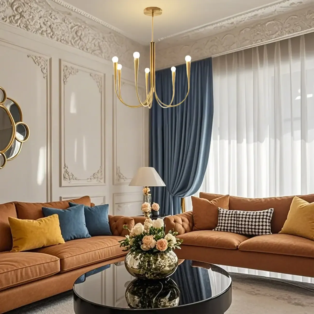 Mid-Century Branch Ceiling Chandelier with Adjustable Height