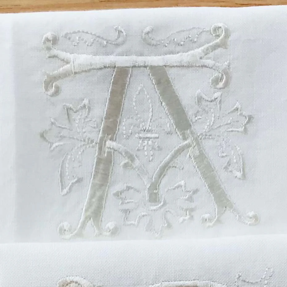 HULIANFU Letters Embroidery  Table Napkin  White Wedding Party Holiday  Decorative  Towel  Rectangular  Hand Towels - Deanwangkt