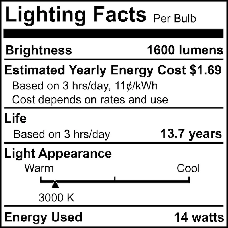Bulbrite LED Filament Pack of (4) 14 Watt Dimmable A19 Light Bulb with Clear Glass Finish and Medium (E26) Base