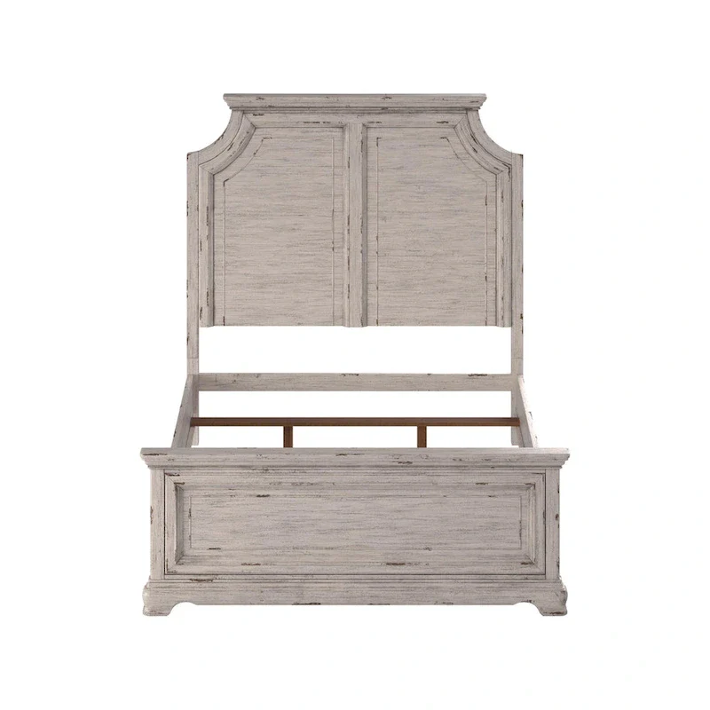 Palisade Distressed Antique White Panel Bed