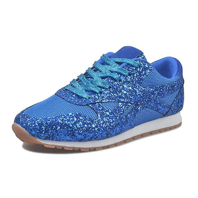 Women's Trainers Athletic Shoes Sneakers Sequins Plus Size Bling Bling Sneakers Outdoor Daily Summer Sequin Platform Flat Heel Round Toe Sporty Classic Casual Tennis Shoes Walking Shoes Mesh Lace-up - Deanwangkt