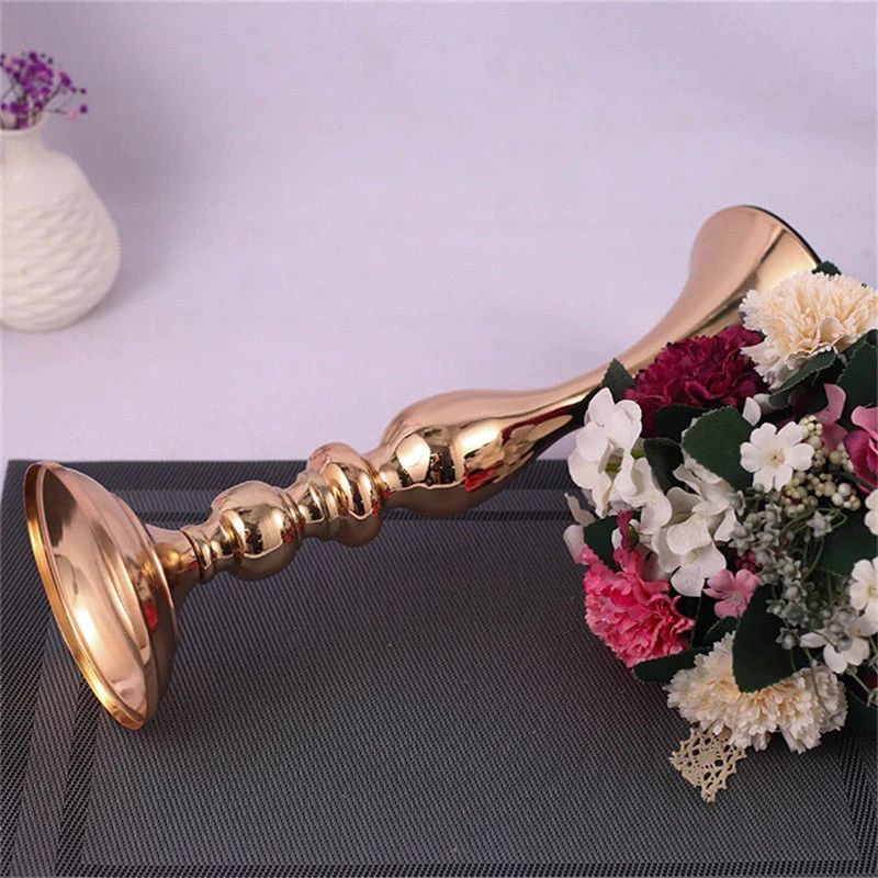 HULIANFU Metal Candle Holders Flowers Vase Candlestick Centerpieces Road Lead Candelabra Centerpieces Wedding porps Christmas decoration - Deanwangkt