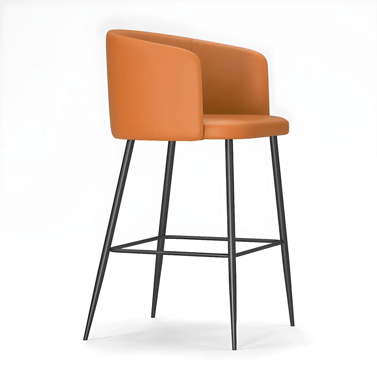 Bucket Faux Leather Wingback Counter Height Bar Stools