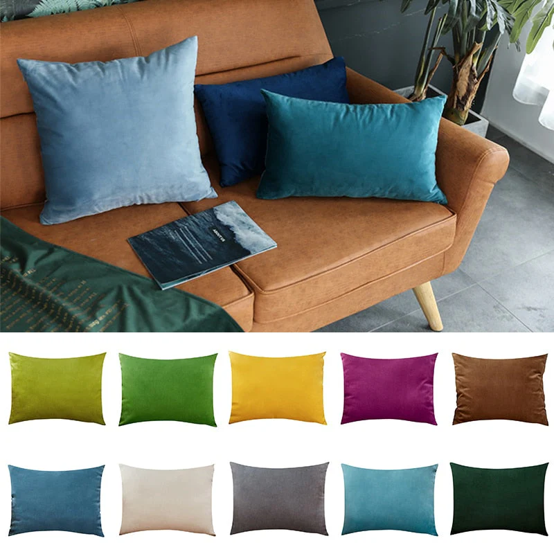 HULIANFU Super Soft Cushion Cover Velvet Pillow Cover For Sofa Living Room Housse De Coussin 30x50cm Decorative Pillows Nordic Decoration - Deanwangkt