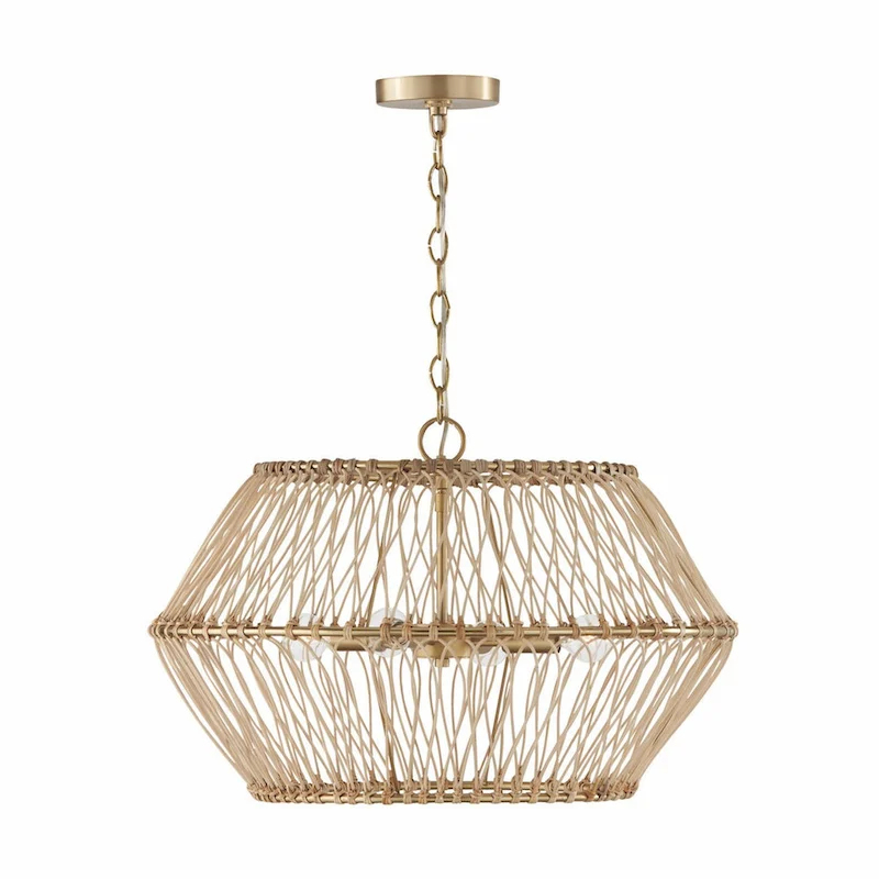 Wren 4-light Matte Brass Pendant