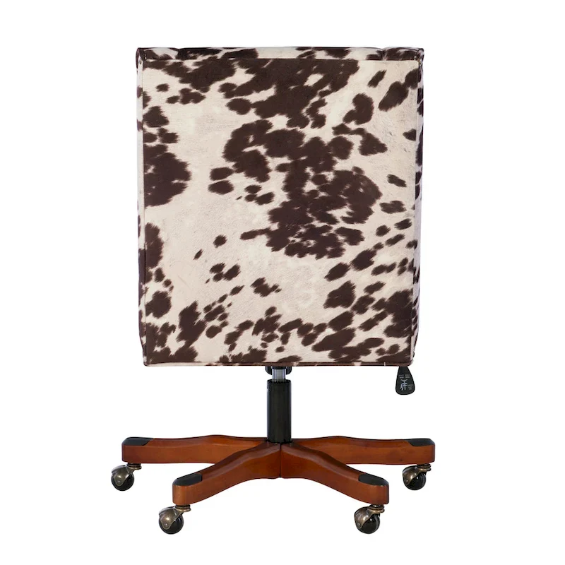 Brown & White Cow Print Plush Office Chair