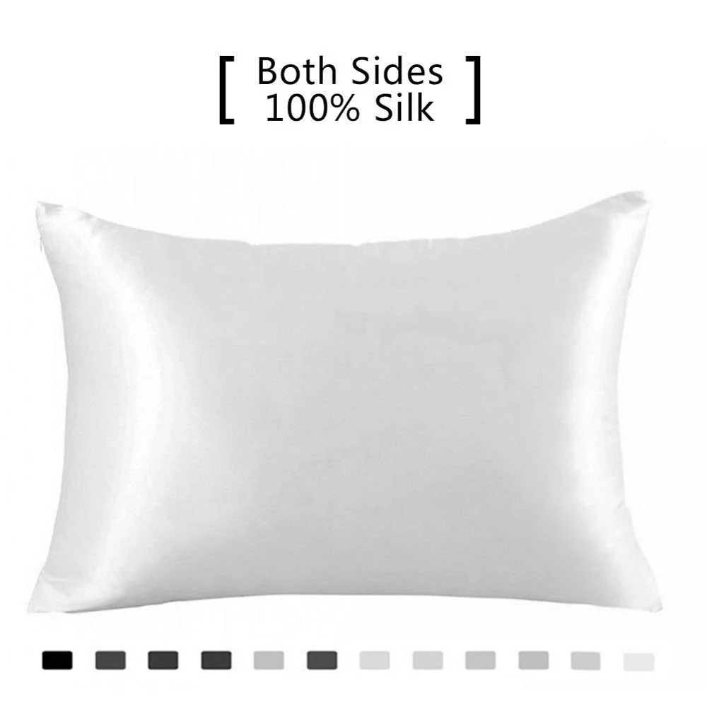 HULIANFU Silk Pillowcase Hair Skin, 19 Momme 100% Pure Natural Mulberry Silk Pillowcase Standard Size, Pillow Cases Cover Hidd - Deanwangkt
