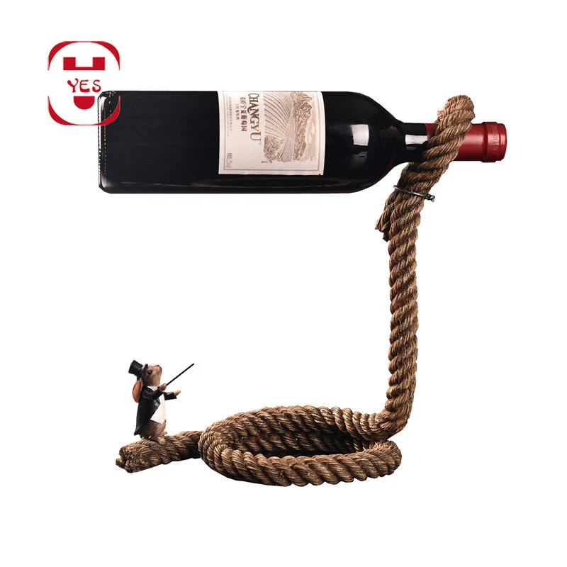 HULIANFU   YES Magic Metal Hanging Suspension Chain Wine Racks European Retro Creative Handmade Restaurant Bar Stand Bracket Display Stand - Deanwangkt