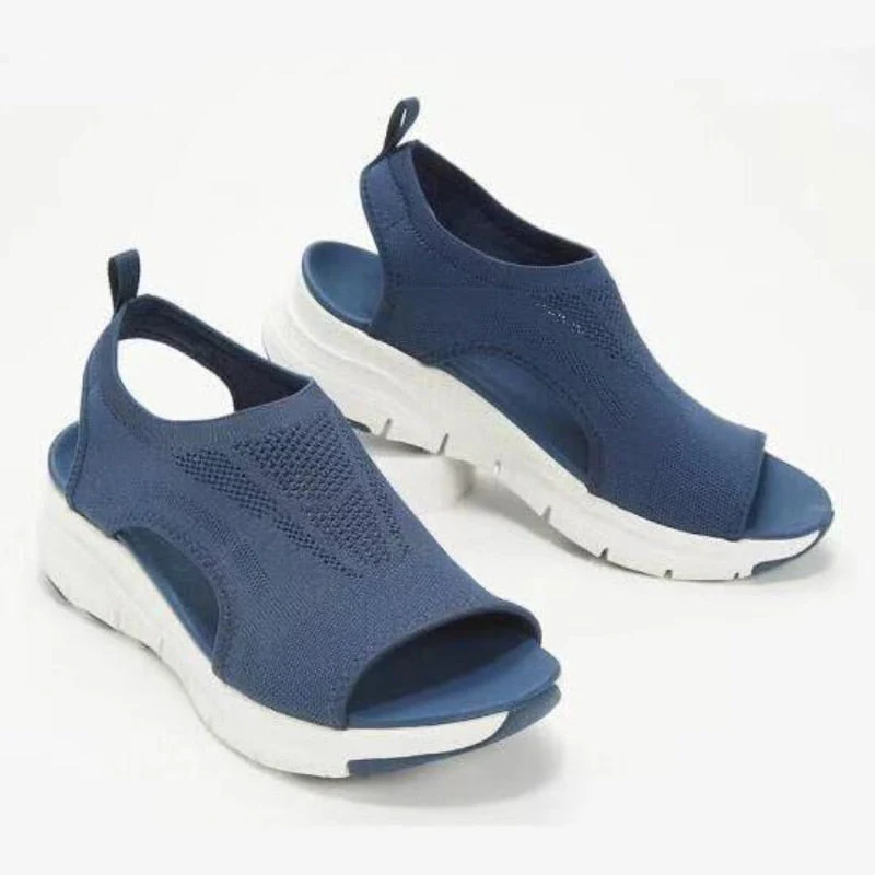 hulianfu New Women's Casual Shoes Light Comfort Platform Wedge Beach Sandals Fly Woven Mesh Fish Mouth Open Toe Slippers Zapatos Nina - Deanwangkt
