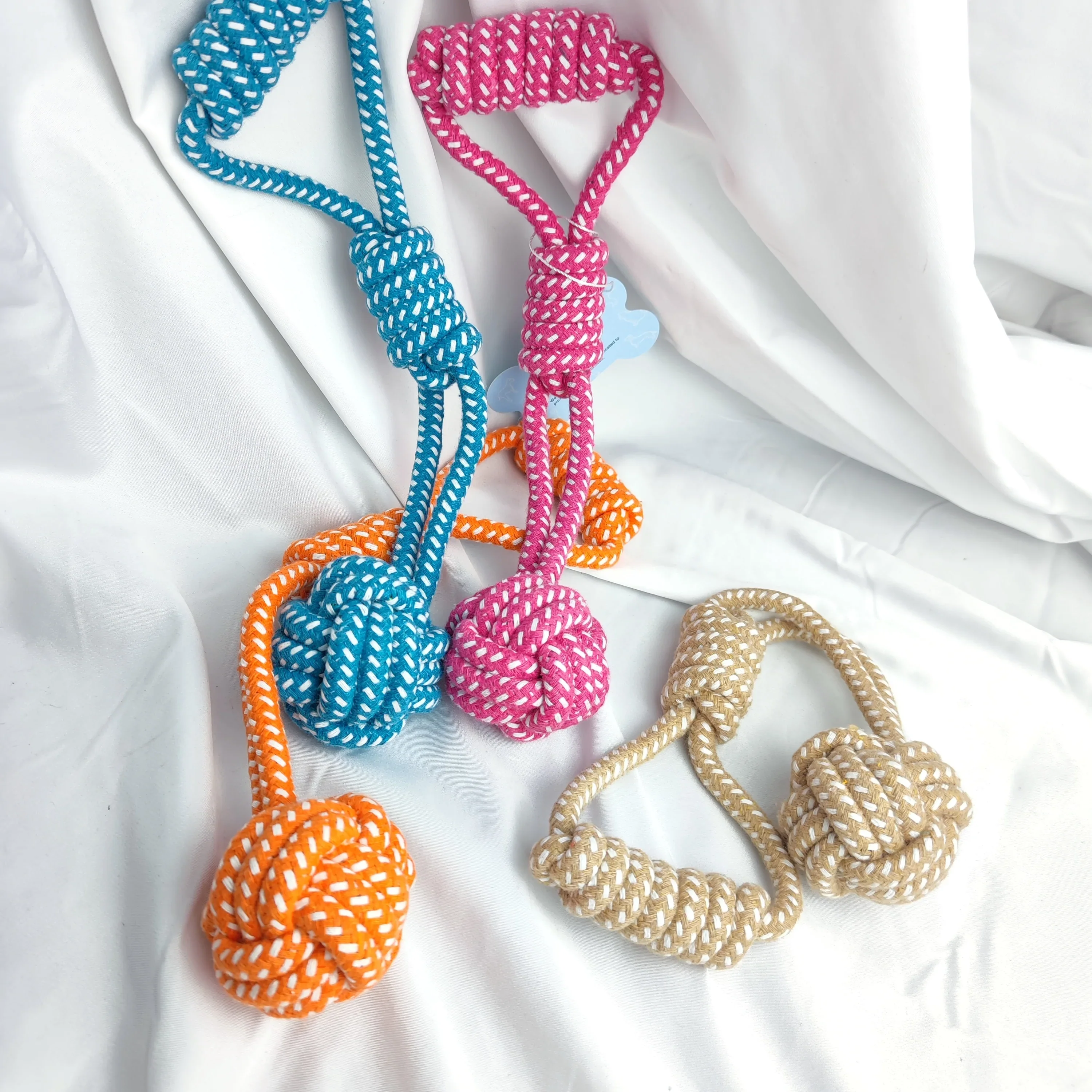 HULIANFU MZHQ 1 Solid color Cotton Rope Braided Labrador Training Molar Teeth Bite-Resistant Teeth Cleaning Dog Pet Toy Ball Dog Supplies - Deanwangkt
