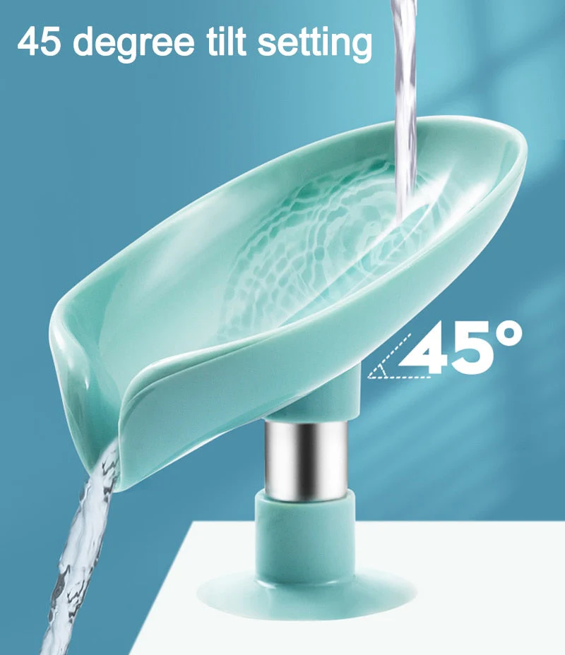 HULIANFU Leaf Shape Soap Box Drain Soap Holder Bathroom Accessories Suction Cup Soap Dish Tray Soap Dish for Bathroom Soap Container - Deanwangkt