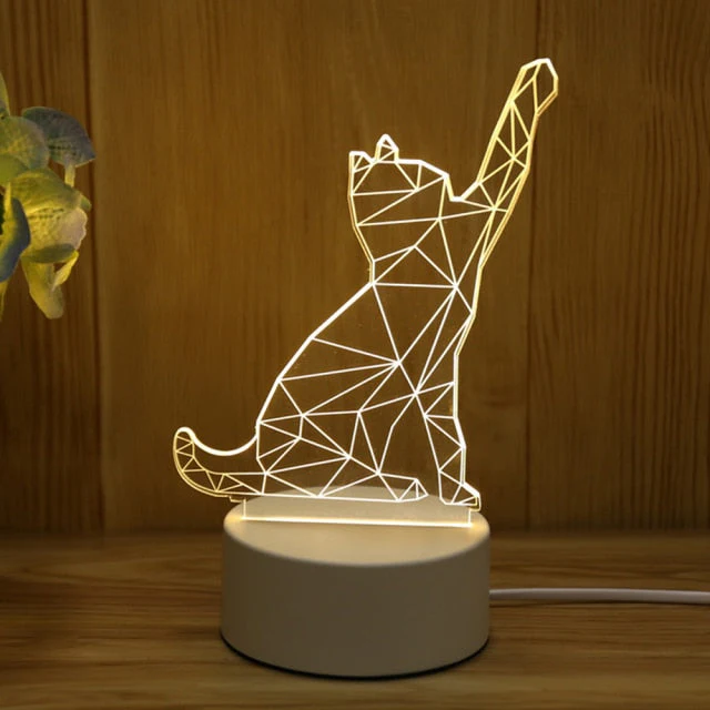 HULIANFU Romantic Love 3D Lamp Heart-shaped Balloon Acrylic LED Night Light Decorative Table Lamp Valentine  Day Sweetheart Wife  Gift - Deanwangkt